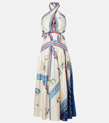 Bedrucktes Midikleid Apollo aus Seide | Alémais