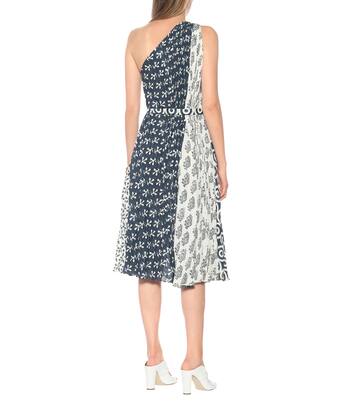 Robe midi asymétrique imprimée | Oscar de la Renta
