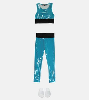 Metallic crop top | Balmain Kids