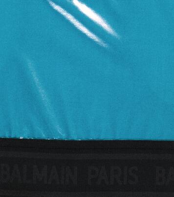 Metallic crop top | Balmain Kids