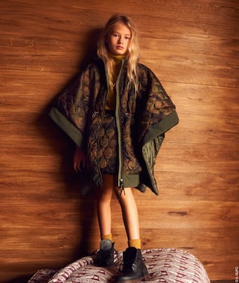 Hooded camouflage cape | Il Gufo