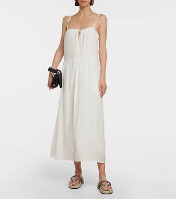 Robe longue Farrah en coton et soie | Velvet