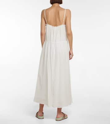 Robe longue Farrah en coton et soie | Velvet