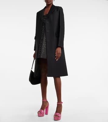 Verzierte Plateausandalen aus Satin | Prada