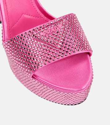 Verzierte Plateausandalen aus Satin | Prada