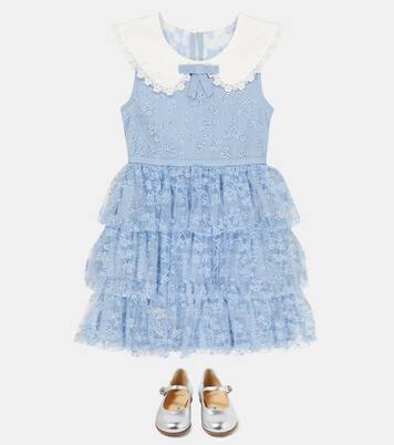 Embroidered floral dress | Self-Portrait Kids