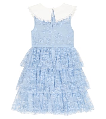 Embroidered floral dress | Self-Portrait Kids