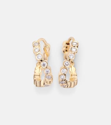Petit Courant 18kt gold hoop earrings with diamonds | Sophie Bille Brahe