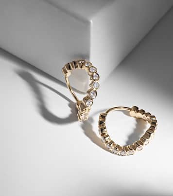 Petit Courant 18kt gold hoop earrings with diamonds | Sophie Bille Brahe