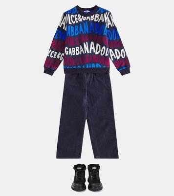 Logo denim sweatpants | Dolce&Gabbana Kids