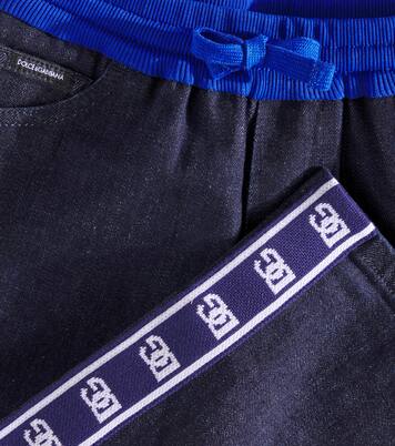 Logo denim sweatpants | Dolce&Gabbana Kids