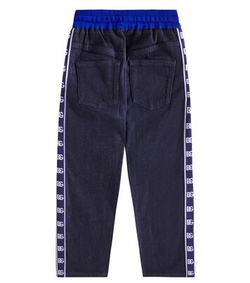 Logo denim sweatpants | Dolce&Gabbana Kids