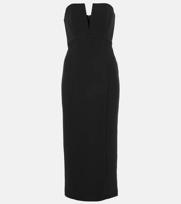 Robe midi bustier en soie mélangée | Roland Mouret