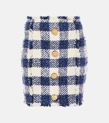 High-Rise-Minirock aus Tweed | Balmain