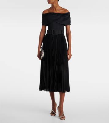 Robe midi Emelie à encolure bardot | Rebecca Vallance