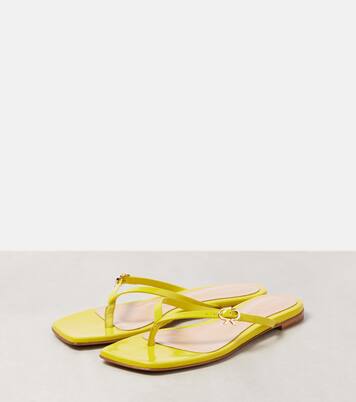 Ribbon patent leather thong sandals | Gianvito Rossi