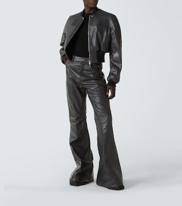 Bolan leather flared pants | Rick Owens