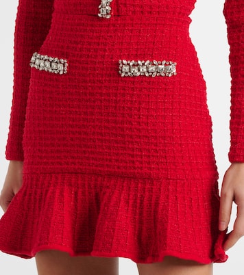 Minigonna in maglia con cristalli | Self-Portrait