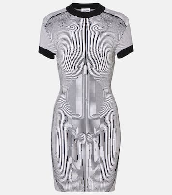 Morphing Pinstripe jacquard jersey minidress | Jean Paul Gaultier