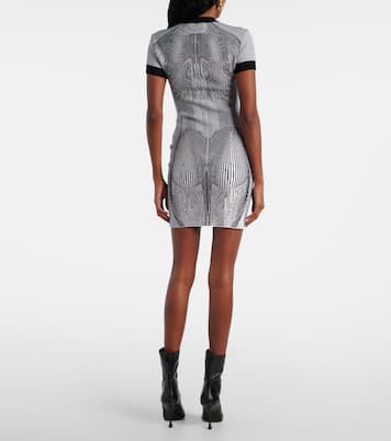 Morphing Pinstripe jacquard jersey minidress | Jean Paul Gaultier