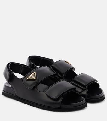 Logo leather sandals | Prada