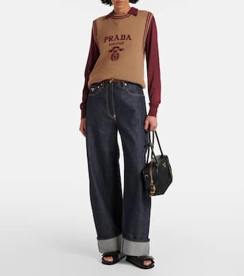 Logo leather sandals | Prada