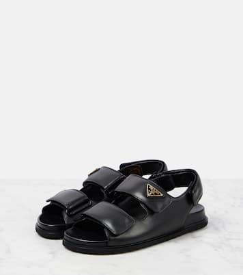 Logo leather sandals | Prada