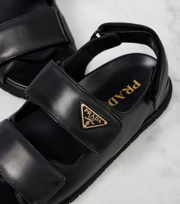 Logo leather sandals | Prada