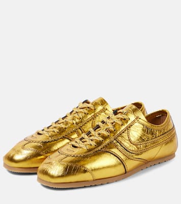 Metallic leather sneakers | Dries Van Noten