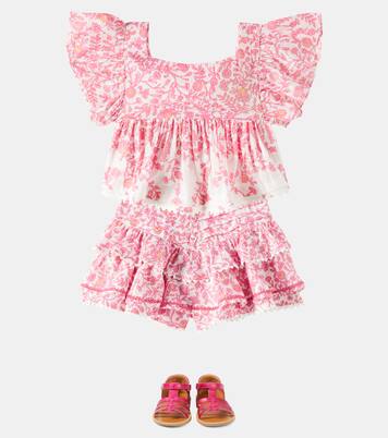 Cycas ruffled cotton-blend tank top | Poupette St Barth Kids