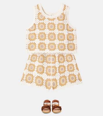 Crochet cotton tank top and shorts set | Rylee + Cru