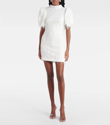 Bridal sequined puff-sleeve minidress | Rotate