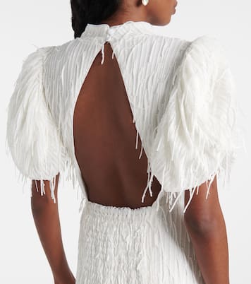 Bridal sequined puff-sleeve minidress | Rotate