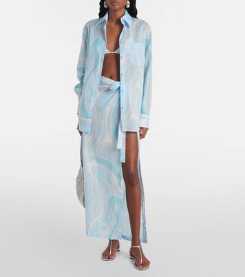 Marmo cotton muslin beach cover-up | Pucci