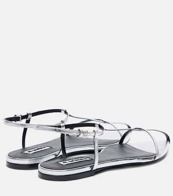 Metallic leather sandals | Jil Sander