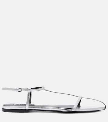 Metallic leather sandals | Jil Sander