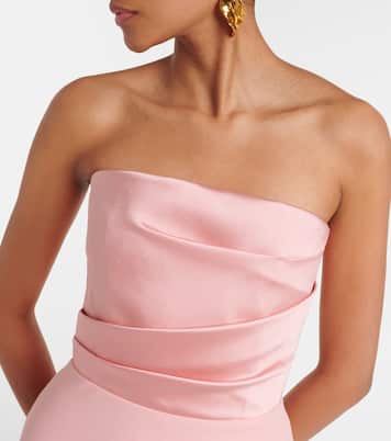 Bustier-Robe Afra aus Crêpe und Satin | Solace London