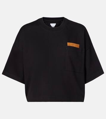 T-shirt cropped in jersey di cotone  | Bottega Veneta