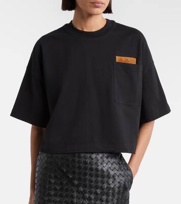 T-shirt cropped in jersey di cotone  | Bottega Veneta