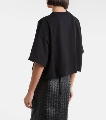 T-shirt cropped in jersey di cotone  | Bottega Veneta