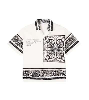 Majolica logo cotton piqué shirt | Dolce&Gabbana Kids