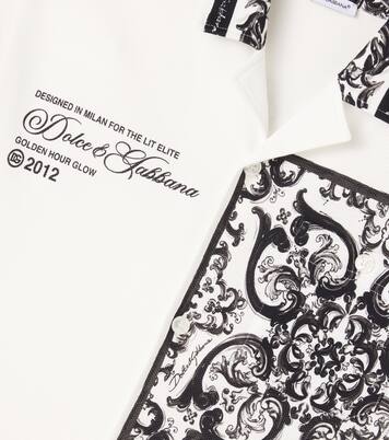 Majolica logo cotton piqué shirt | Dolce&Gabbana Kids