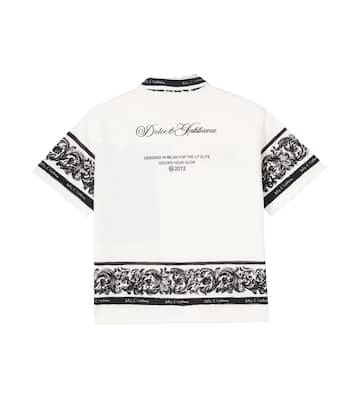 Majolica logo cotton piqué shirt | Dolce&Gabbana Kids