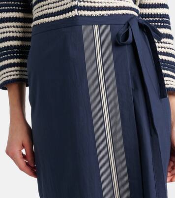 Striped cotton wrap skirt | Vince