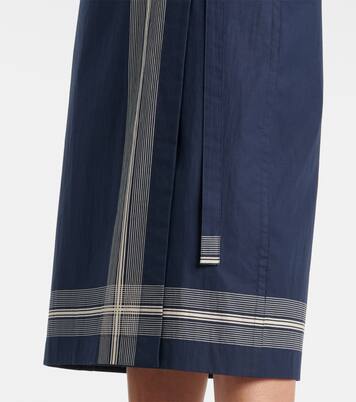 Striped cotton wrap skirt | Vince