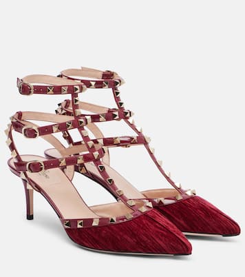 Rockstud 65 velvet and leather pumps | Valentino Garavani