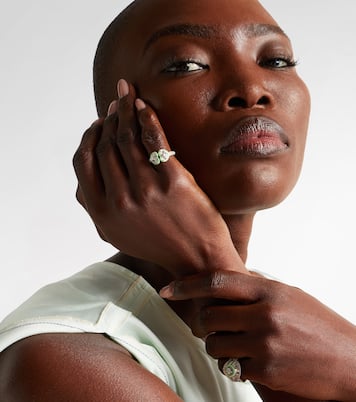 Bague en or blanc 18 ct, émail et diamants  | Kamyen