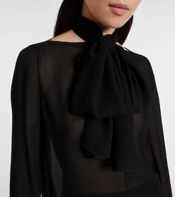 Sheer tie-neck blouse | Alaïa