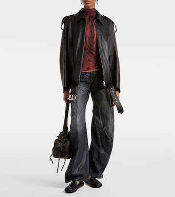 Chaqueta biker oversized de piel | Acne Studios