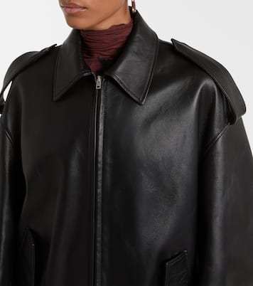 Chaqueta biker oversized de piel | Acne Studios